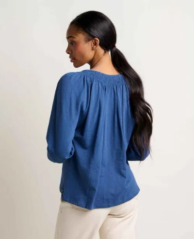 Toad And Co Primo Long Sleeve Peasant Top In Blue