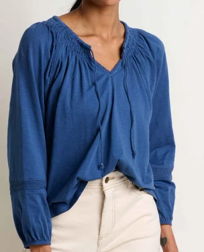 Toad And Co Primo Long Sleeve Peasant Top In Blue