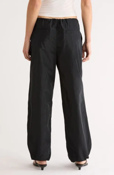 Staud Dash Silk Blend Drawstring Pants In Black