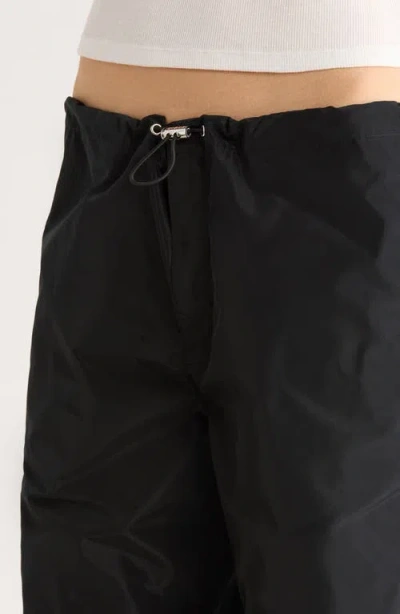 Staud Dash Silk Blend Drawstring Pants In Black