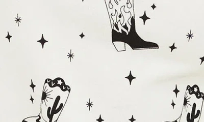 Beach Riot Devyn Western Boots Oversized Graphic Sweatshirt In White