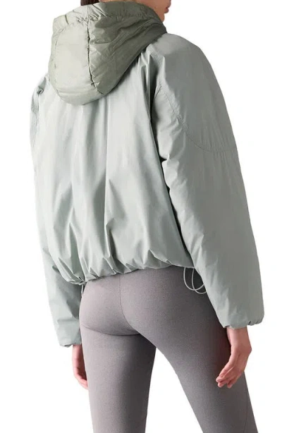 Moose Knuckles Tegan Water Repellent Layered Down Bomber Jacket In Green