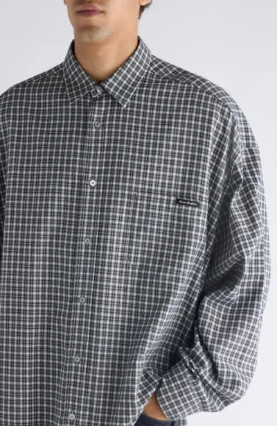 Acne Studios Checked Button-up Shirt In Black