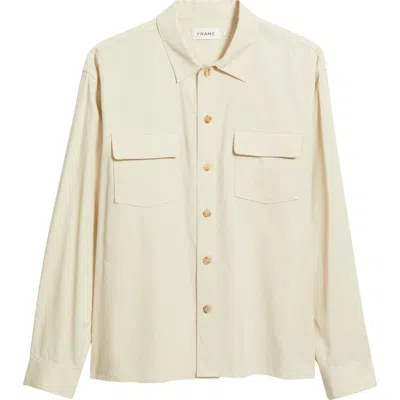 Frame Denim Double Pocket Wool-blend Shirt In Neutral