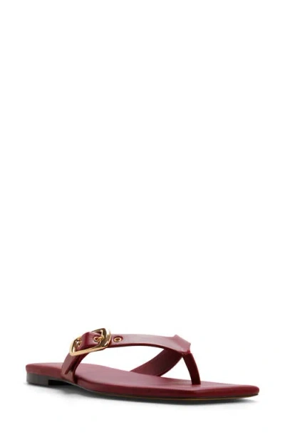 Aldo Leonnia Buckle Flip Flop In Red