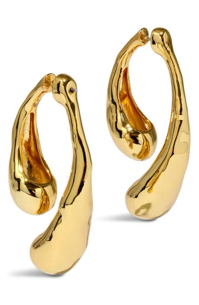 Alexis Bittar Molten Front-back 14kt Gold-plated Drop Earrings