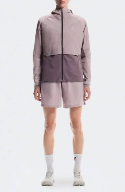 On Core Hooded Packable Running Jacket In Brown