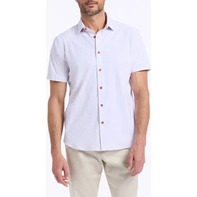 Robert Graham Brompton Knit Short Sleeve Button-up Shirt In White