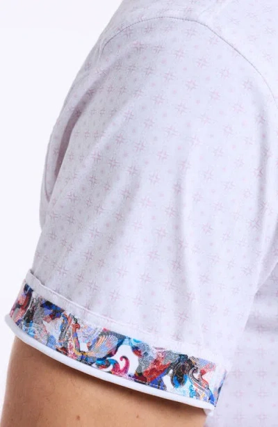 Robert Graham Brompton Knit Short Sleeve Button-up Shirt In White