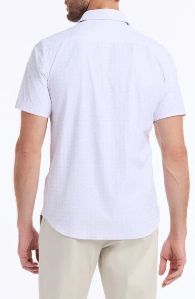 Robert Graham Brompton Knit Short Sleeve Button-up Shirt In White