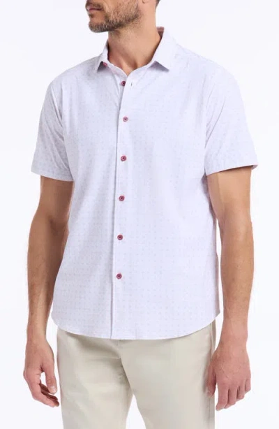 Robert Graham Brompton Knit Short Sleeve Button-up Shirt In White