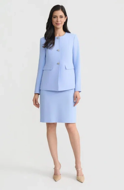 Kasper Three-button Peplum Jacket In Blue