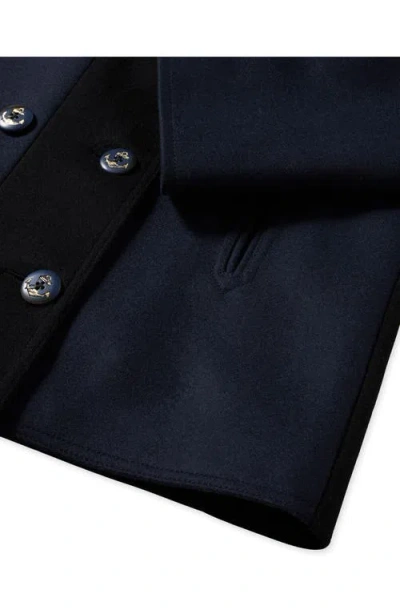 Fortela Patchwork Wool Caban Jacket In Blue