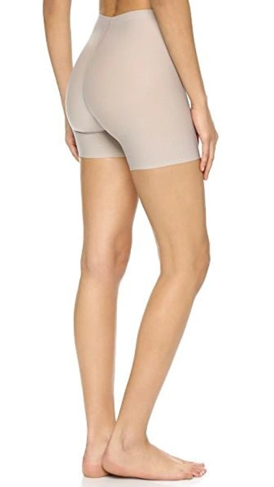 Shop Spanx Perforated Girl Shorts In Taupe Grey
