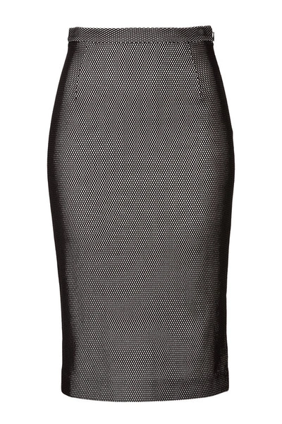 Tamara Mellon Bonded Fishnet Pencil Skirt