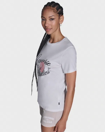 Converse Athletics Script T-shirt In White