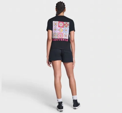 Converse Flower Grid T-shirt In Black