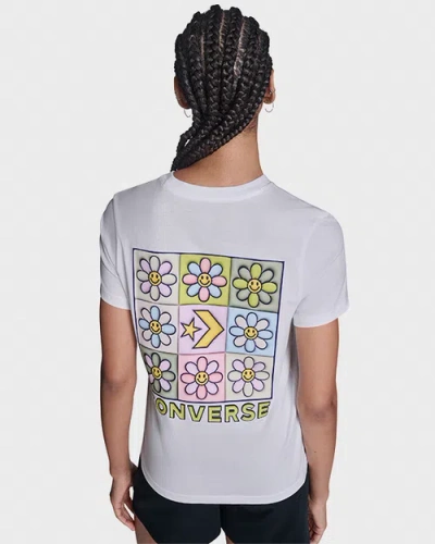 Converse Flower Grid T-shirt In White