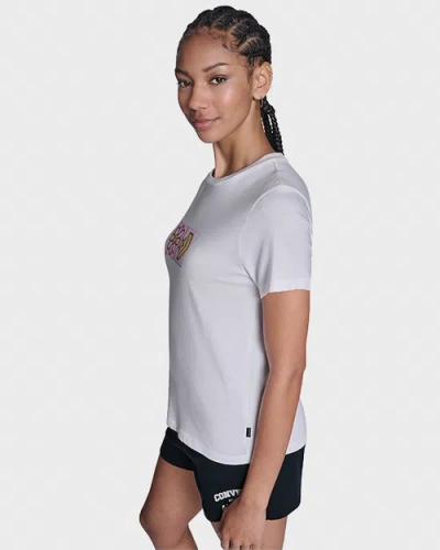 Converse Flower Grid T-shirt In White