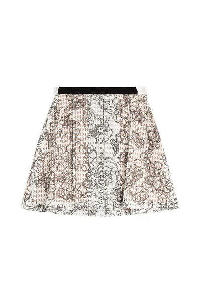 Julien David Printed Cotton Skirt With Embellishment In White