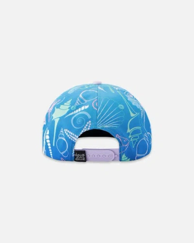 Deux Par Deux Flat Brim Shell Cap In Blue