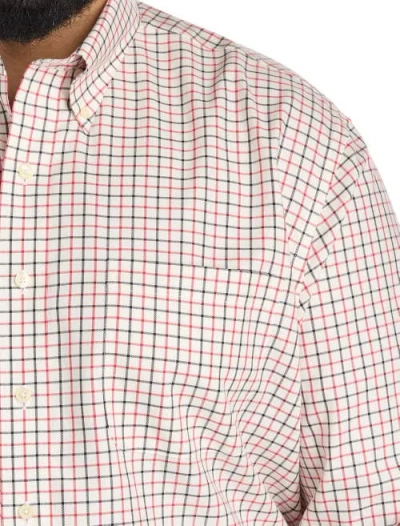 Brooks Brothers Big & Tall Stretch Supima Cotton Non-iron Twill Polo Button Down, Tattersall Sport Shirt In Multi