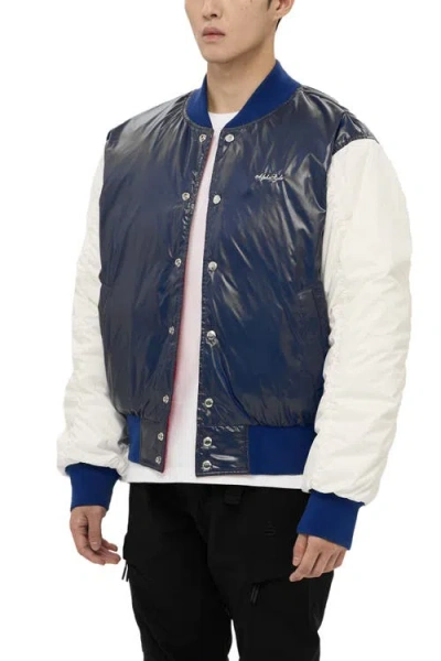 Alphastyle Hamden Mens Reversible Down Varsity Jacket In Blue