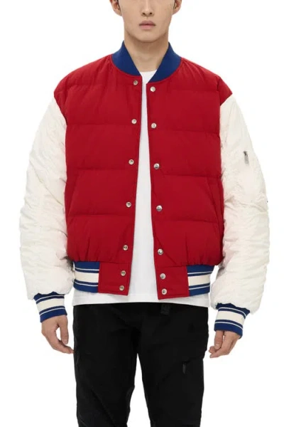 Alphastyle Hamden Mens Reversible Down Varsity Jacket In Blue