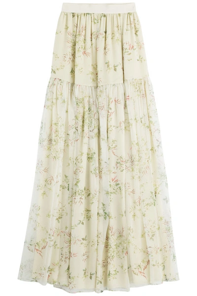 Giambattista Valli Floral Chiffon Maxi Skirt In Florals