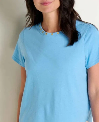 Toad And Co Re-form Crew Embroidered In Blue