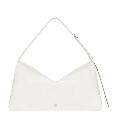 Courrèges Logo-detail Shoulder Bag In White