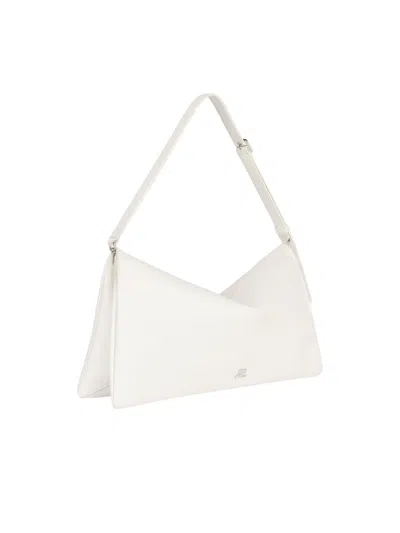Courrèges Logo-detail Shoulder Bag In White
