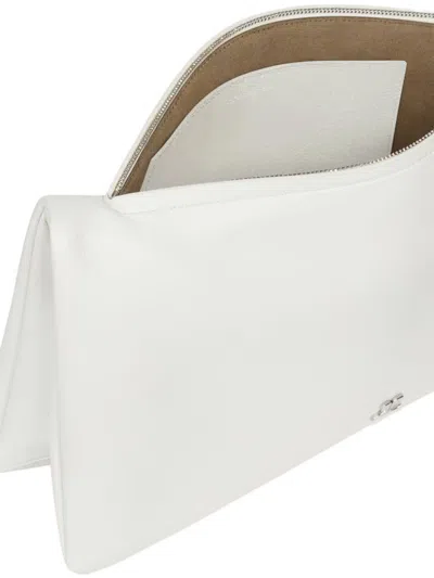 Courrèges Logo-detail Shoulder Bag In White