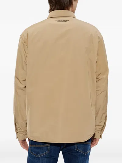Dsquared2 Buttoned-up Insulated Jacket In Nude