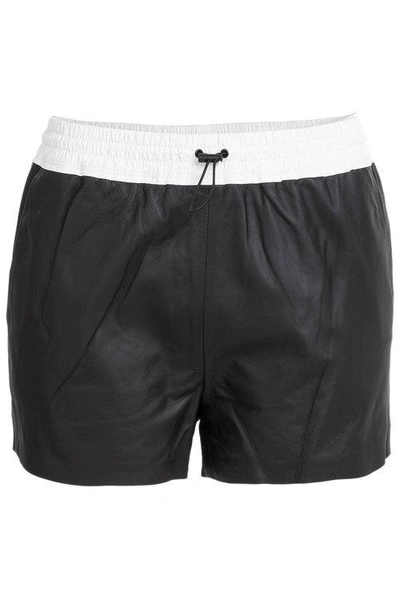 Alexander Wang T Leather Athletic Shorts In Black