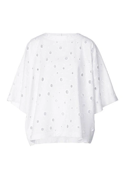 Damir Doma Heavy Jersey Eyelet Top In White