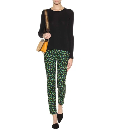 Shop Prada Printed Cotton Trousers In Multicoloured