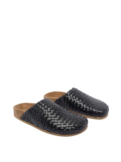 Dragon Diffusion Leather Mules In Black