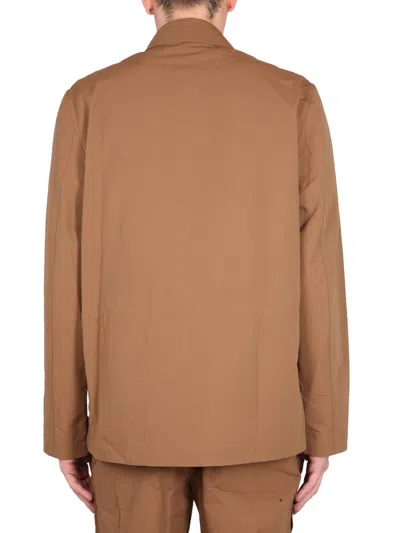 Helmut Lang Hooded Sweatshirt With Back Detail And Front Pocket In Brown