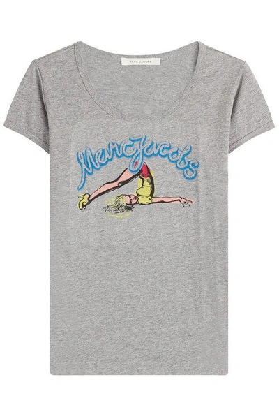 Marc Jacobs Printed Cotton T-shirt In Grey