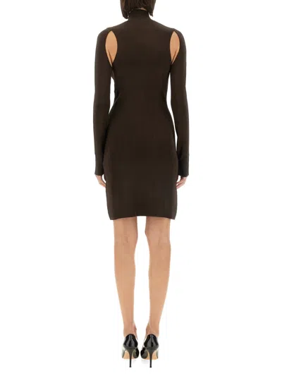 Helmut Lang Nike Zipped Cropped Hoodie In Brown