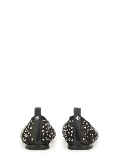Tory Burch Woman Ballet Flats Black Size 9 Textile Fibers