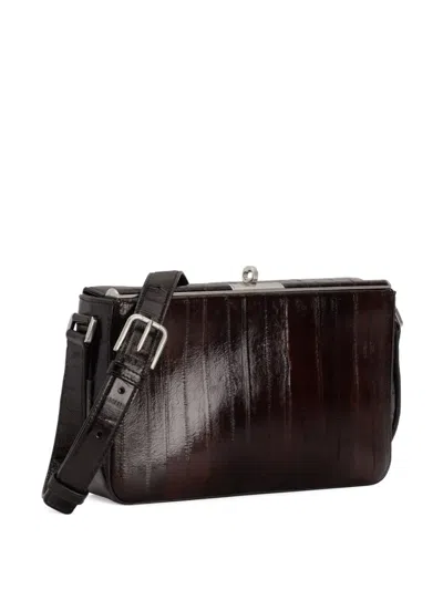 Dolce & Gabbana Marlene Eel Leather Shoulder Bag In Brown