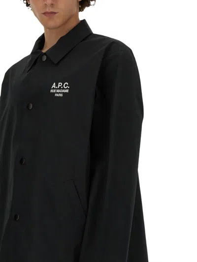 Apc A.p.c. Men Black Polyester Blend Regis Jacket In Black