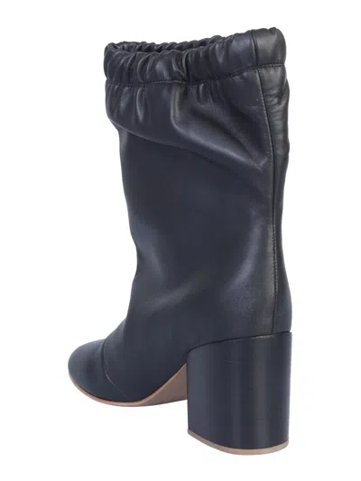 Forward Ankle Boots With Adjustable Coulisse Closure In Black