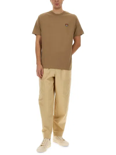 Kenzo Elasticated Waistband Cargo Pants In Burgundy