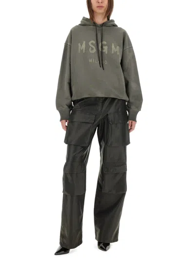 Msgm Cargo Pants In Black