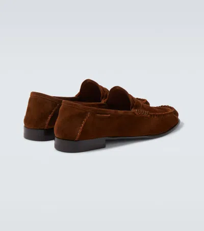 Tom Ford Ripley Loafers Penny Strap Round Toe Suede In Brown