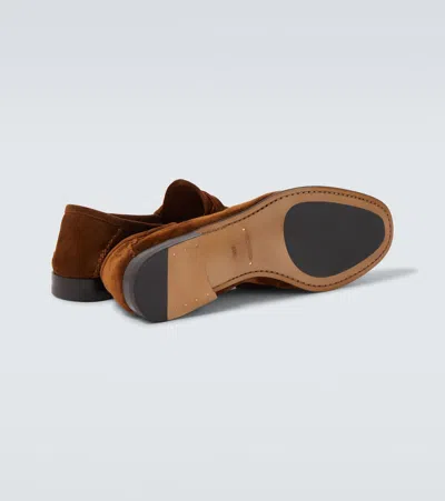 Tom Ford Ripley Loafers Penny Strap Round Toe Suede In Brown