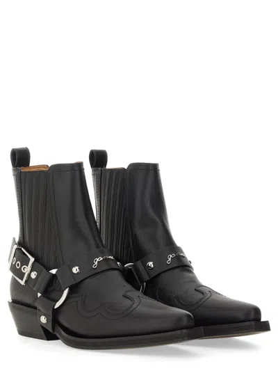 Ganni Western Fitted Chelsea Boots For Women In Black